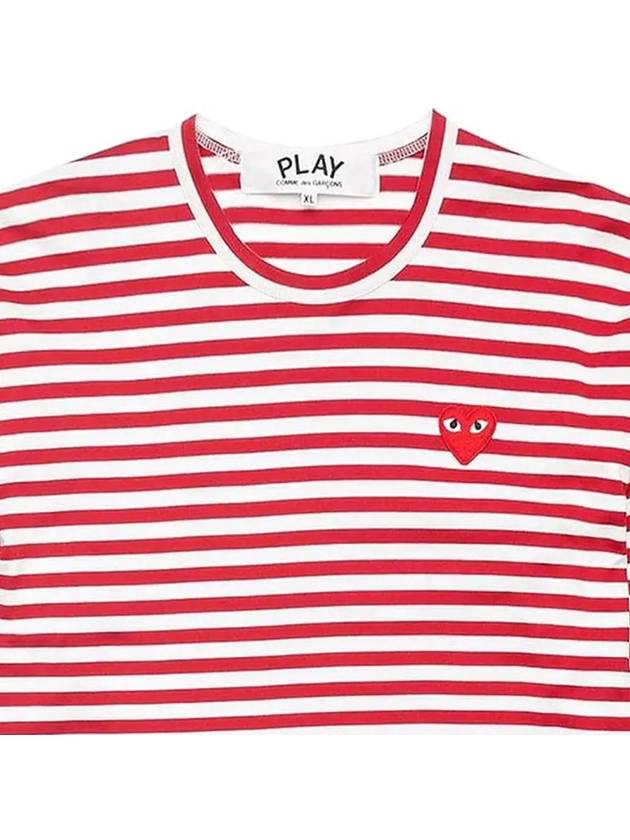 12th Anniversary Red Heart Stripe TShirt AZ T164 051 4 - COMME DES GARCONS - BALAAN 3