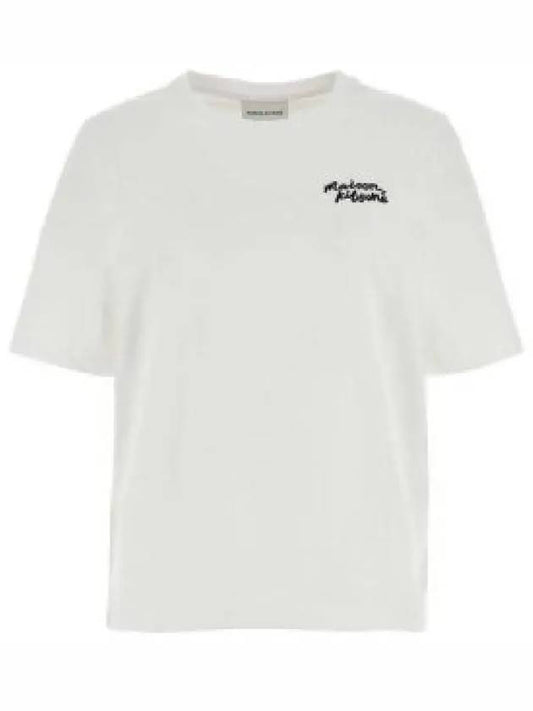 Handwriting Logo Cotton Short Sleeve T-Shirt White - MAISON KITSUNE - BALAAN 2