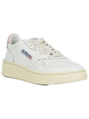 Medalist Pink Tab Leather Low Top Sneakers White - AUTRY - BALAAN 3