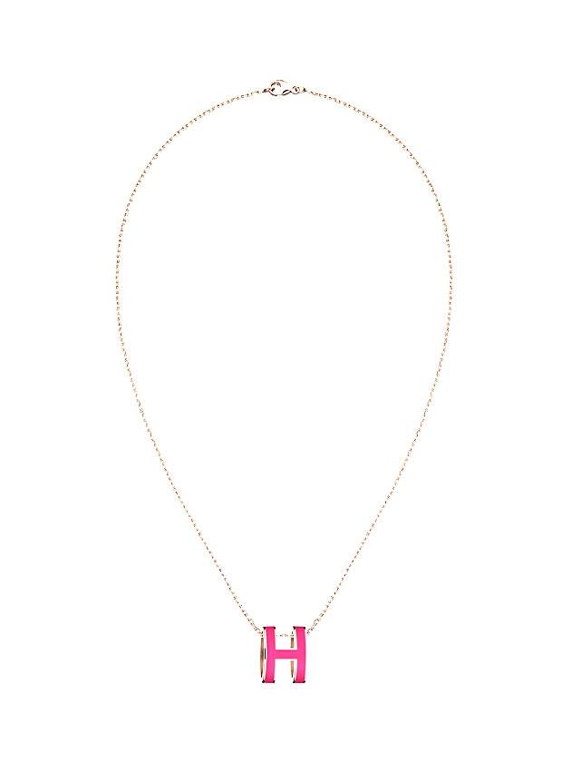 Pop-Ache H Pendant Rose Gold Necklace Rose Extreme - HERMES - BALAAN.