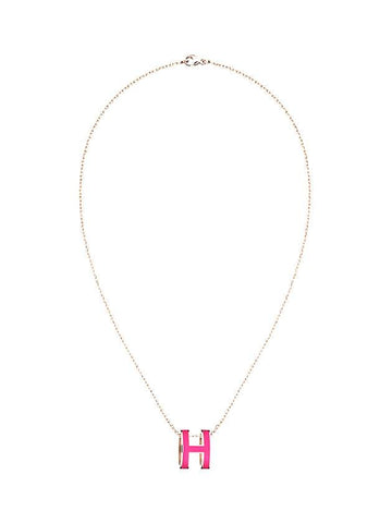 Pop-Ache H Pendant Rose Gold Necklace Rose Extreme - HERMES - BALAAN.