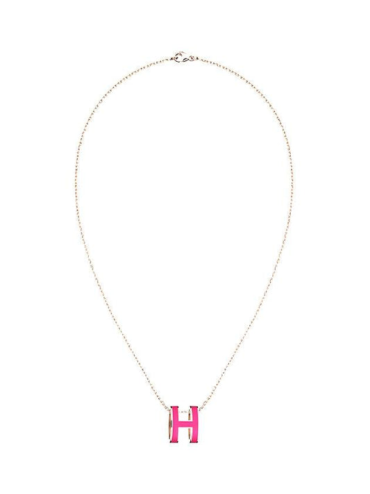 Pop H Pendant Necklace Rose Gold - HERMES - BALAAN 1