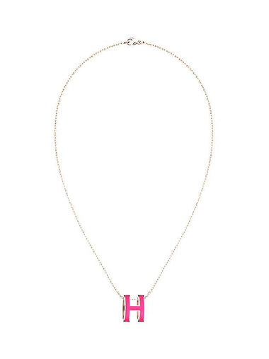 Pop H Pendant Necklace Rose Gold - HERMES - BALAAN 1