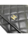 Classic Wallet On Chain Crossbody Bag Grained Calfskin Gold Black - CHANEL - BALAAN 5