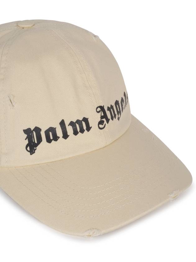 Logo Ball Cap Ivory - PALM ANGELS - BALAAN 5