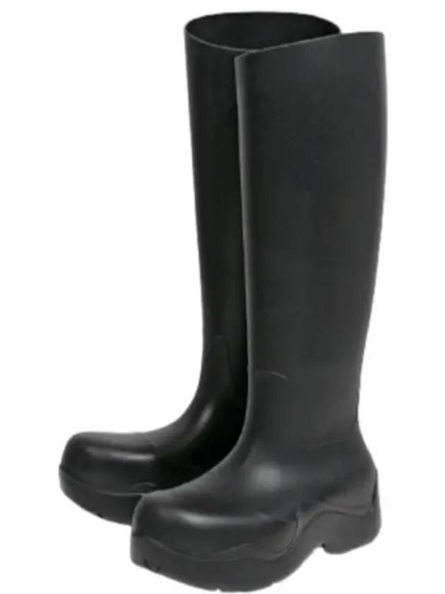 Puddle Rubber High Rain Boots Black - BOTTEGA VENETA - BALAAN 2