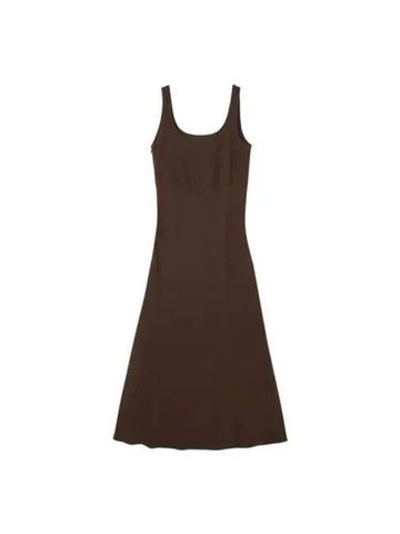 Tencel sleeveless dress brown - NUAKLE - BALAAN 1