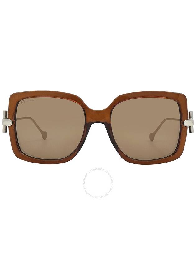 Salvatore Ferragamo Brown Square Ladies Sunglasses SF913S 210 55 - SALVATORE FERRAGAMO - BALAAN 1