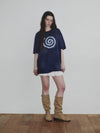 Sulfur Dyed Blow Wind Print T Shirt_Dusty Blue_W - KINETO - BALAAN 1