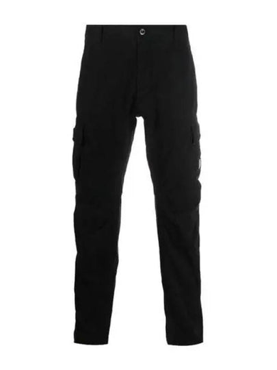 Lens Patch Stretch Satin Cargo Straight Pants Black - CP COMPANY - BALAAN 2