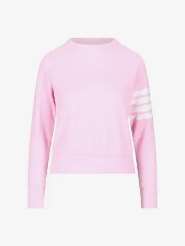 Women's Diagonal Wappen Crew Neck Sweatshirt Pink - THOM BROWNE - BALAAN 3