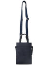 Mini Logo Leather Tote Bag Navy - FENDI - BALAAN 4