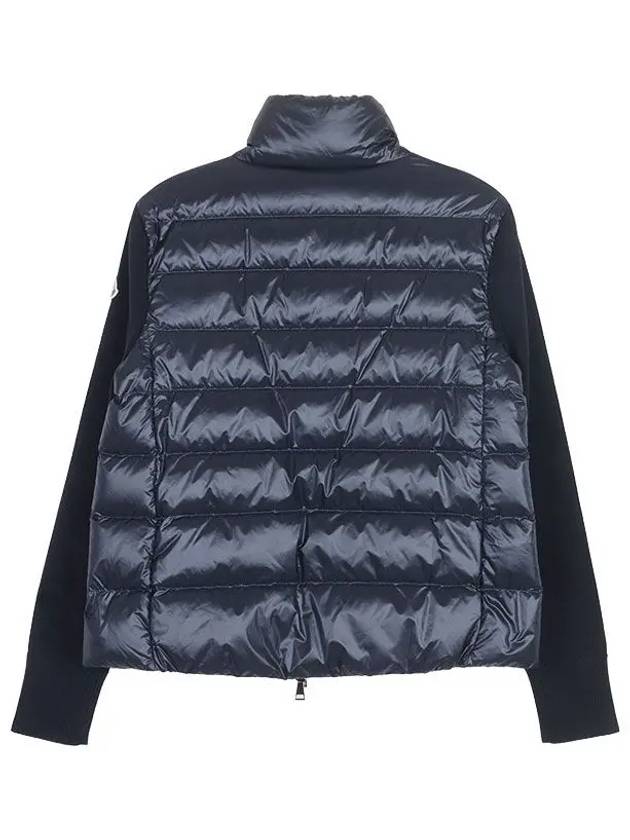 Padded Wool Cardigan Navy - MONCLER - BALAAN 6