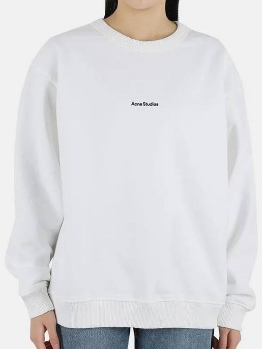 Women's Mini Logo Sweatshirt White - ACNE STUDIOS - BALAAN.