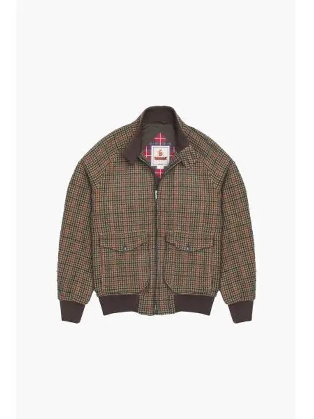 UNPADDED WOOL G9 POCKET HOUNDSTOOTH CAMEL - BARACUTA - BALAAN 1