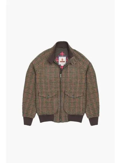 UNPADDED WOOL G9 POCKET HOUNDSTOOTH CAMEL - BARACUTA - BALAAN 1