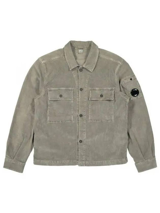 Corduroy Button Utility Shirt Jacket Grey - CP COMPANY - BALAAN 2