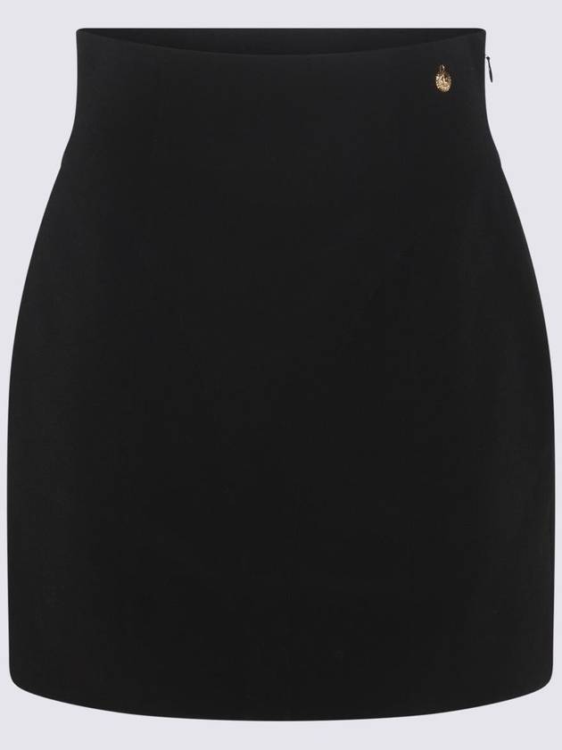 Balmain Black Viscose Skirt - BALMAIN - BALAAN 1