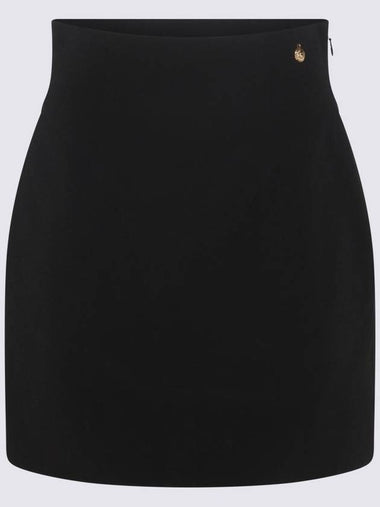 Balmain Black Viscose Skirt - BALMAIN - BALAAN 1