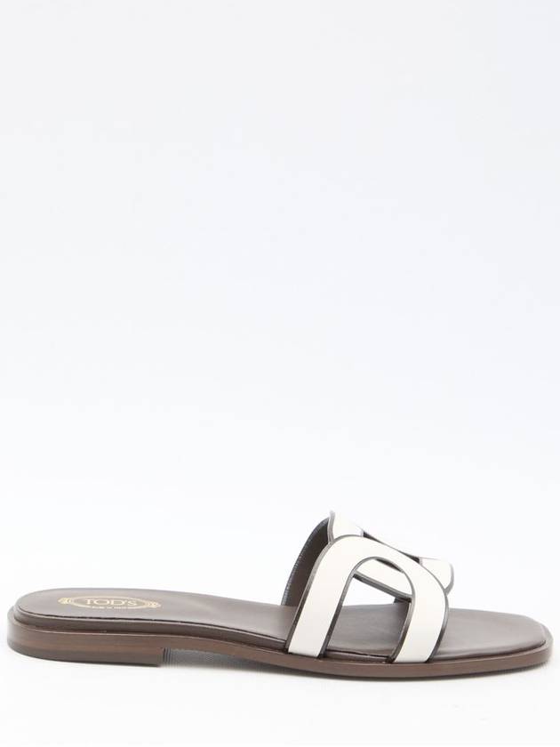 Women's Chain Flat Slippers White - TOD'S - BALAAN 2