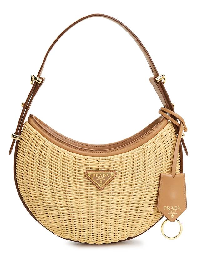 Triangle Logo Arque Shoulder Bag Beige - PRADA - BALAAN 3