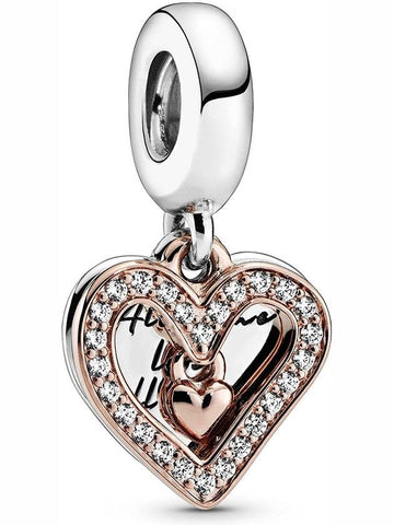 Sparkling Freehand Heart Dangle Charm - PANDORA - BALAAN.