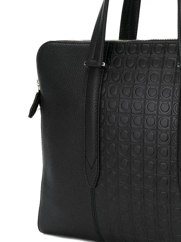 Gancini Leather Brief Case Black - SALVATORE FERRAGAMO - BALAAN 5