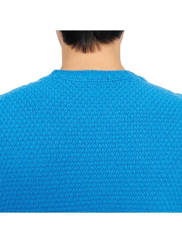 Crew Neck Lambswool Knit Top Blue - DRUMOHR - BALAAN 8