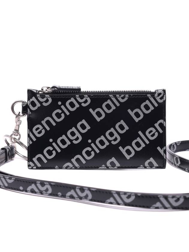 All Over Logo Neck Strap Card Wallet Black - BALENCIAGA - BALAAN 2