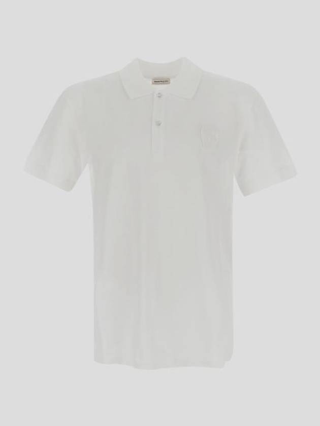 Skull Patch Short Sleeve Polo Shirt White - ALEXANDER MCQUEEN - BALAAN 4