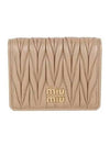 Matelasse Leather Half Wallet Beige - MIU MIU - BALAAN 1