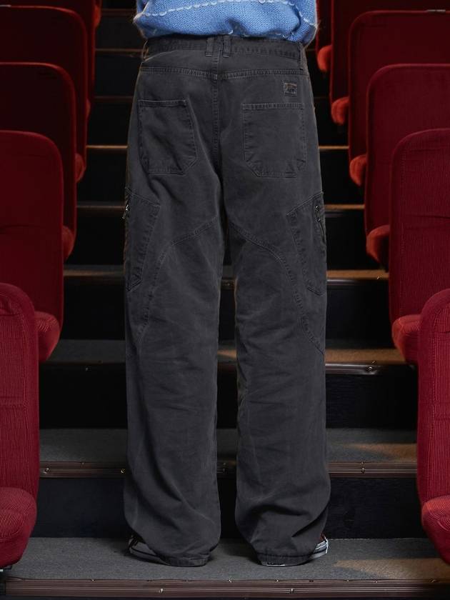 Dyed Zipper Cargo Pants Charcoal - UNALLOYED - BALAAN 4