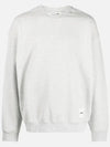 Logo Patch Crew Neck Oversized Sweatshirt Grey - JIL SANDER - BALAAN 3