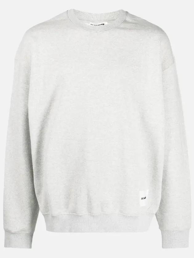 Logo Patch Crew Neck Oversized Sweatshirt Grey - JIL SANDER - BALAAN 4