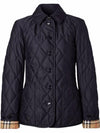 Women's Diamond Quilted Thermoregulated Check Jacket Midnight - BURBERRY - BALAAN 2