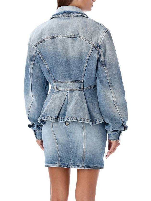 Balmain Peplum Denim Jacket - BALMAIN - BALAAN 2