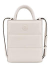 Doudoune Leather Mini Tote Bag White - MONCLER - BALAAN 1