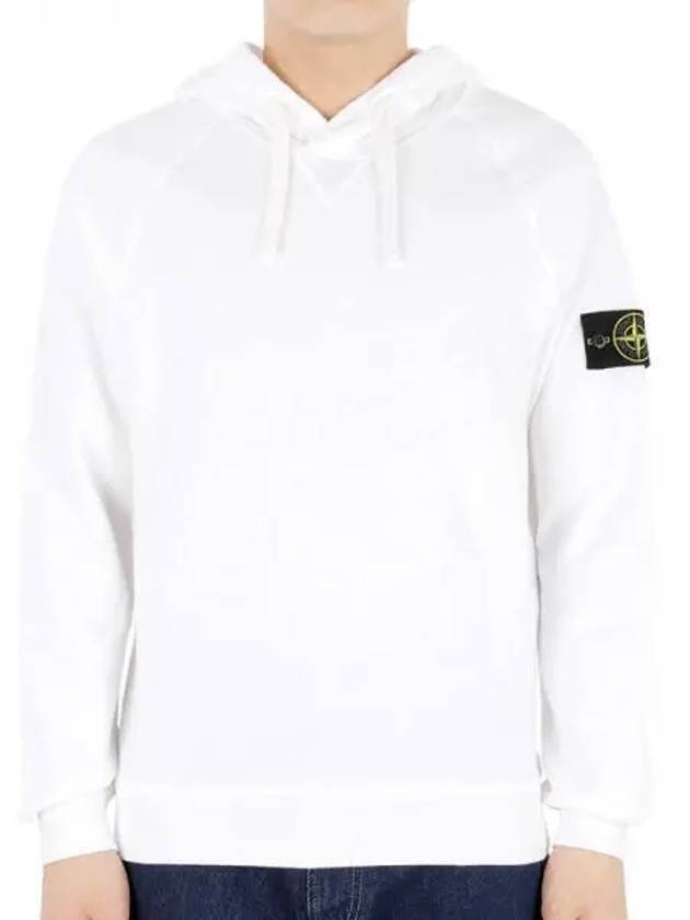 Wappen Patch Cotton Hooded Sweatshirt White - STONE ISLAND - BALAAN 2