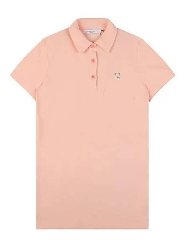 KW01665KJ0104 P612 Tonal Fox Head Polo Dress Peach 1047238 - MAISON KITSUNE - BALAAN 1