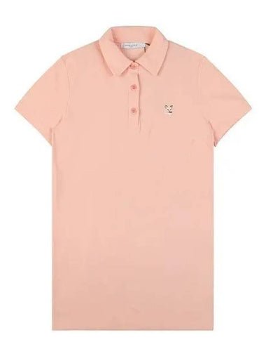 KW01665KJ0104 P612 Tonal Fox Head Polo Dress Peach 1047238 - MAISON KITSUNE - BALAAN 1