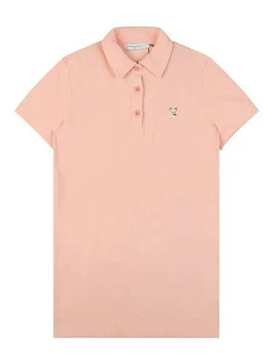 KW01665KJ0104 P612 Tonal Fox Head Polo Dress Peach 1047238 - MAISON KITSUNE - BALAAN 1