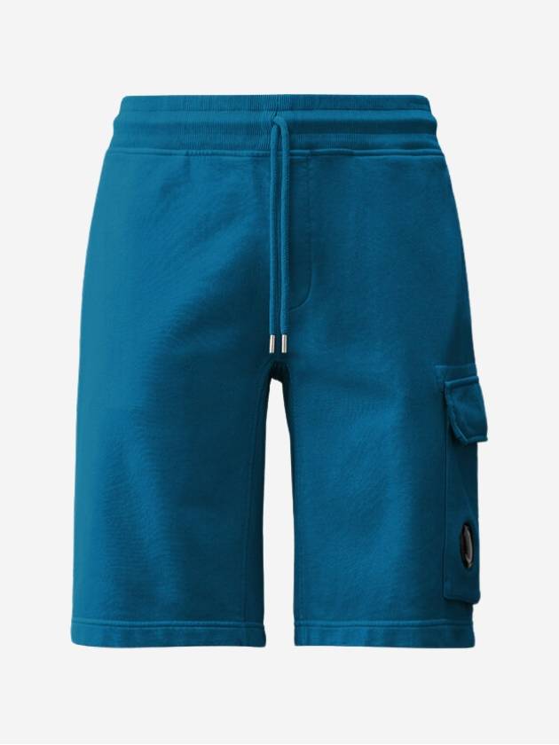 Men's Diagonal Cotton Track Shorts Blue - CP COMPANY - BALAAN 2