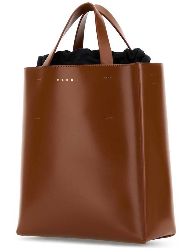 Museo Small Leather Tote Bag Brown - MARNI - BALAAN 3