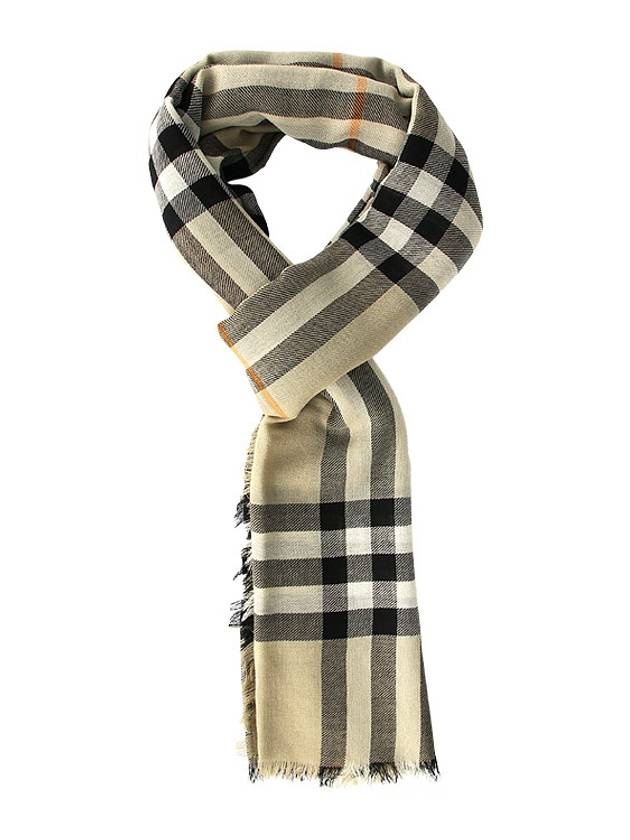 Checked Wool Scarf Green - BURBERRY - BALAAN 2