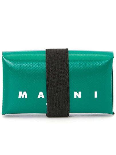 White Logo Banded Coin Card Wallet Green - MARNI - BALAAN 2