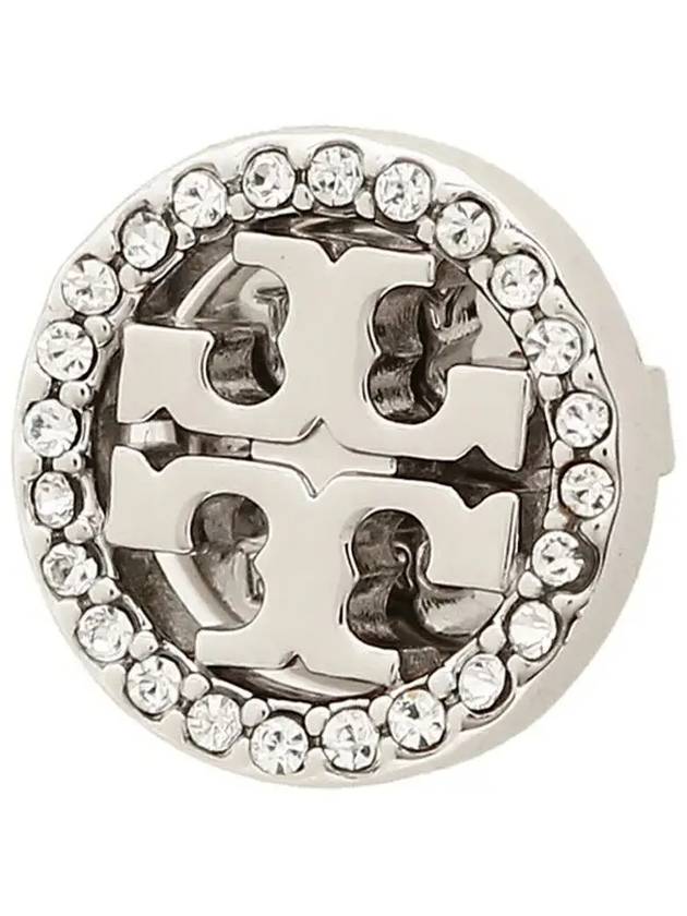 Miller Crystal Stud Earrings Silver - TORY BURCH - BALAAN 5