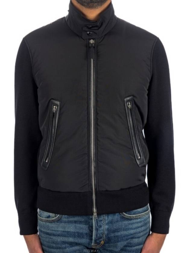 Men's Nylon Zip-Up Jacket Black - TOM FORD - BALAAN 2