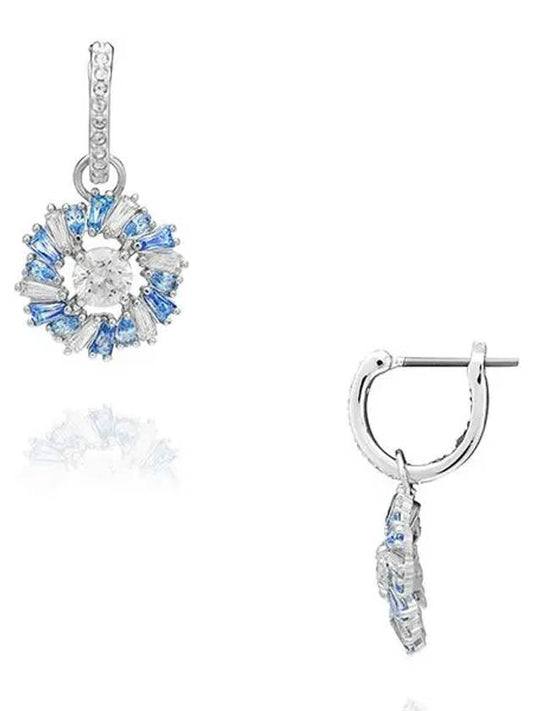 Idyllia Flower Rhodium Plated Earrings Blue - SWAROVSKI - BALAAN 2