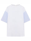 Women's Crystal Neck Overfit Short Sleeve T-Shirt White - MIU MIU - BALAAN 4