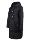 Women's Diamond Quilted Hoodie Single Coat Black - BURBERRY - BALAAN 3